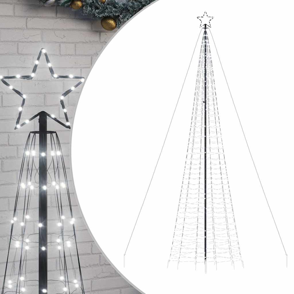 LED-juletræ med spyd 1534 LED'er 500 cm koldt hvidt lys