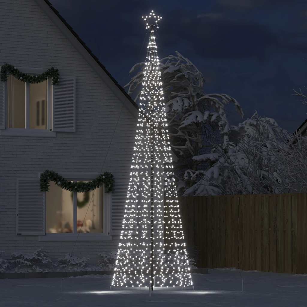 LED-juletræ med spyd 1534 LED'er 500 cm koldt hvidt lys