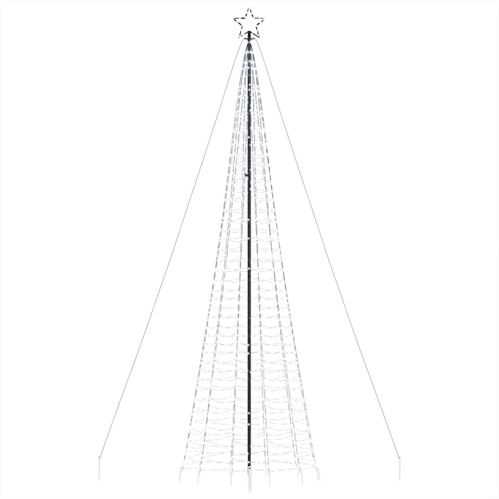 LED-juletræ med spyd 1534 LED'er 500 cm koldt hvidt lys
