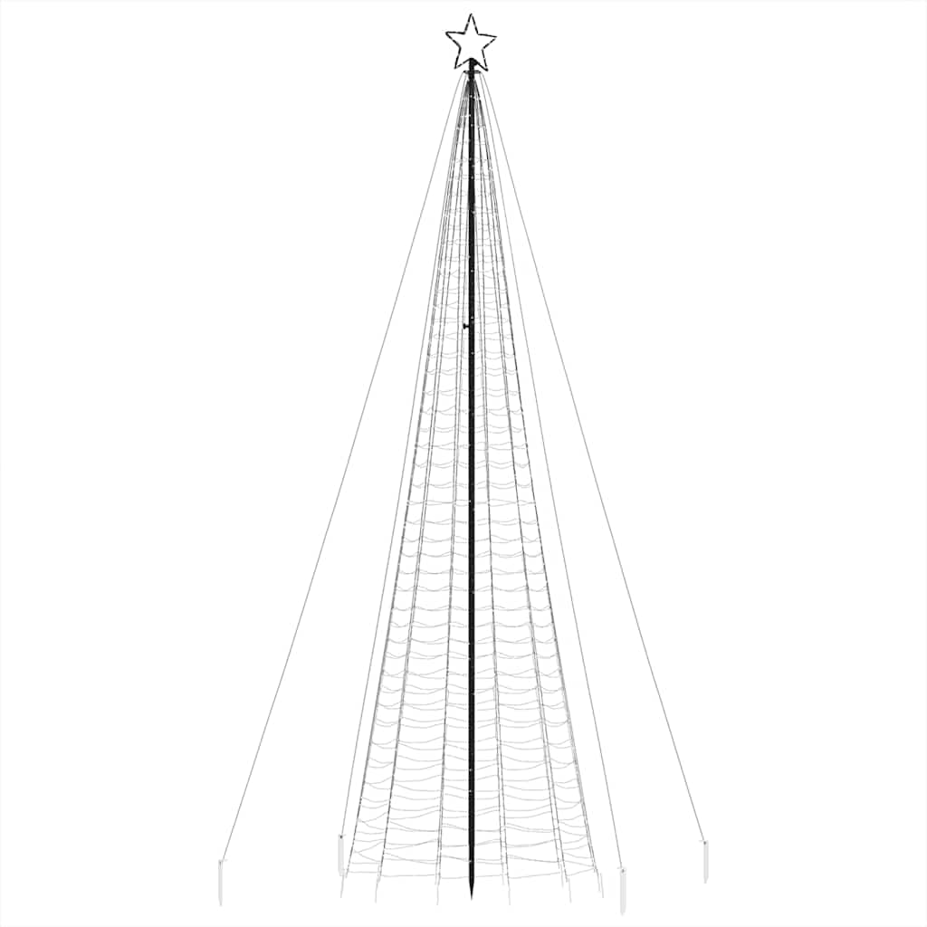 LED-juletræ med spyd 1534 LED'er 500 cm koldt hvidt lys