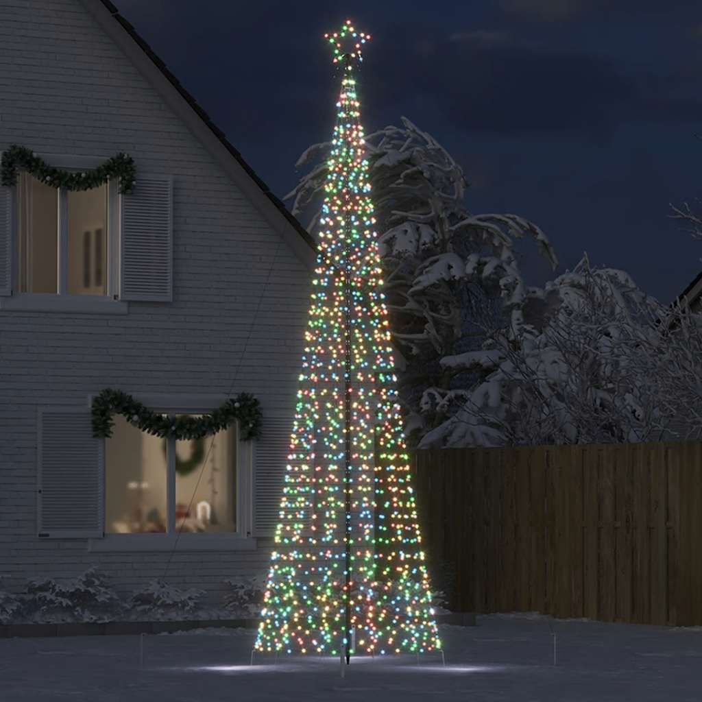 LED-juletræ med spyd 1534 LED'er 500 cm flerfarvet lys