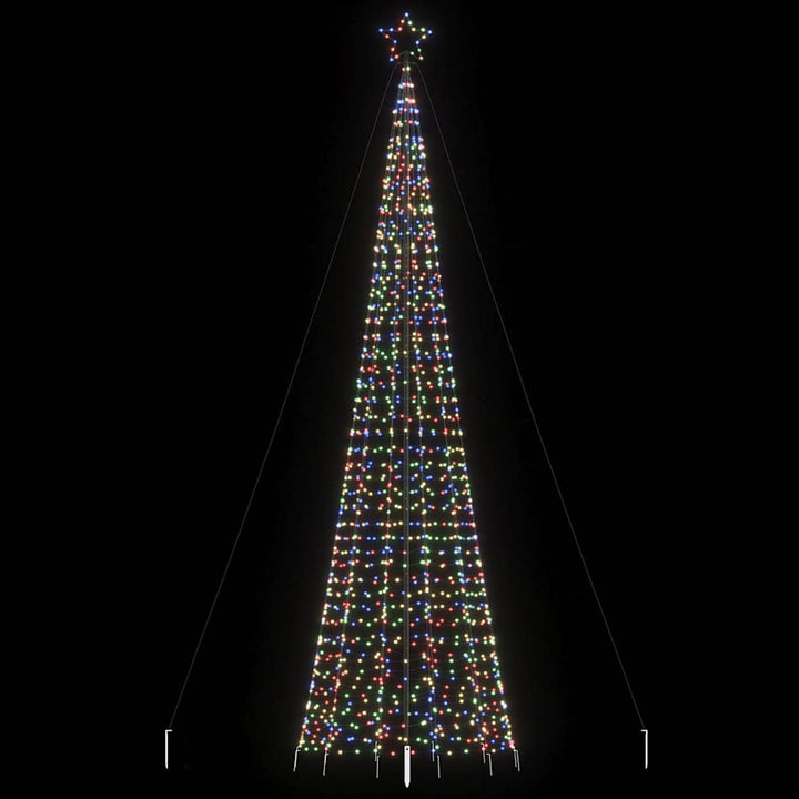 LED-juletræ med spyd 1534 LED'er 500 cm flerfarvet lys