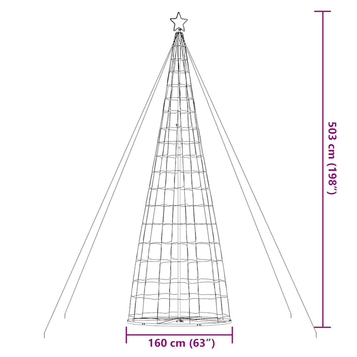 LED-juletræ 1534 LED'er 503 cm varmt hvidt lys