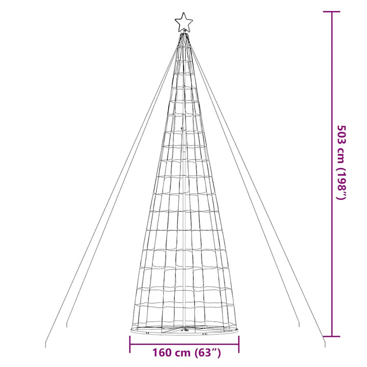 LED-juletræ 1534 LED'er 503 cm koldt hvidt lys