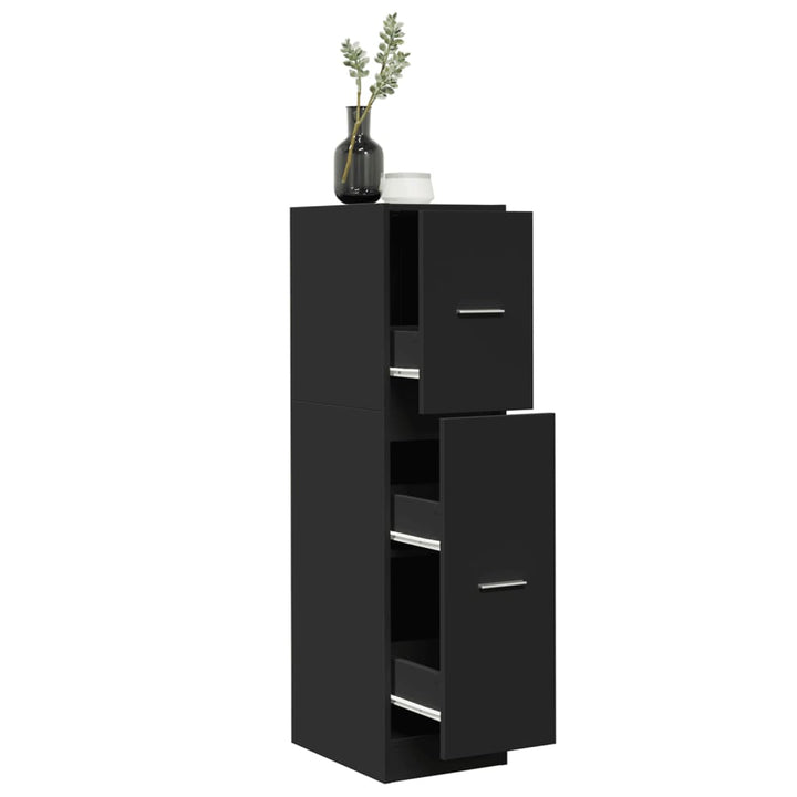 apotekerskab 30x41x118 cm konstrueret træ sort