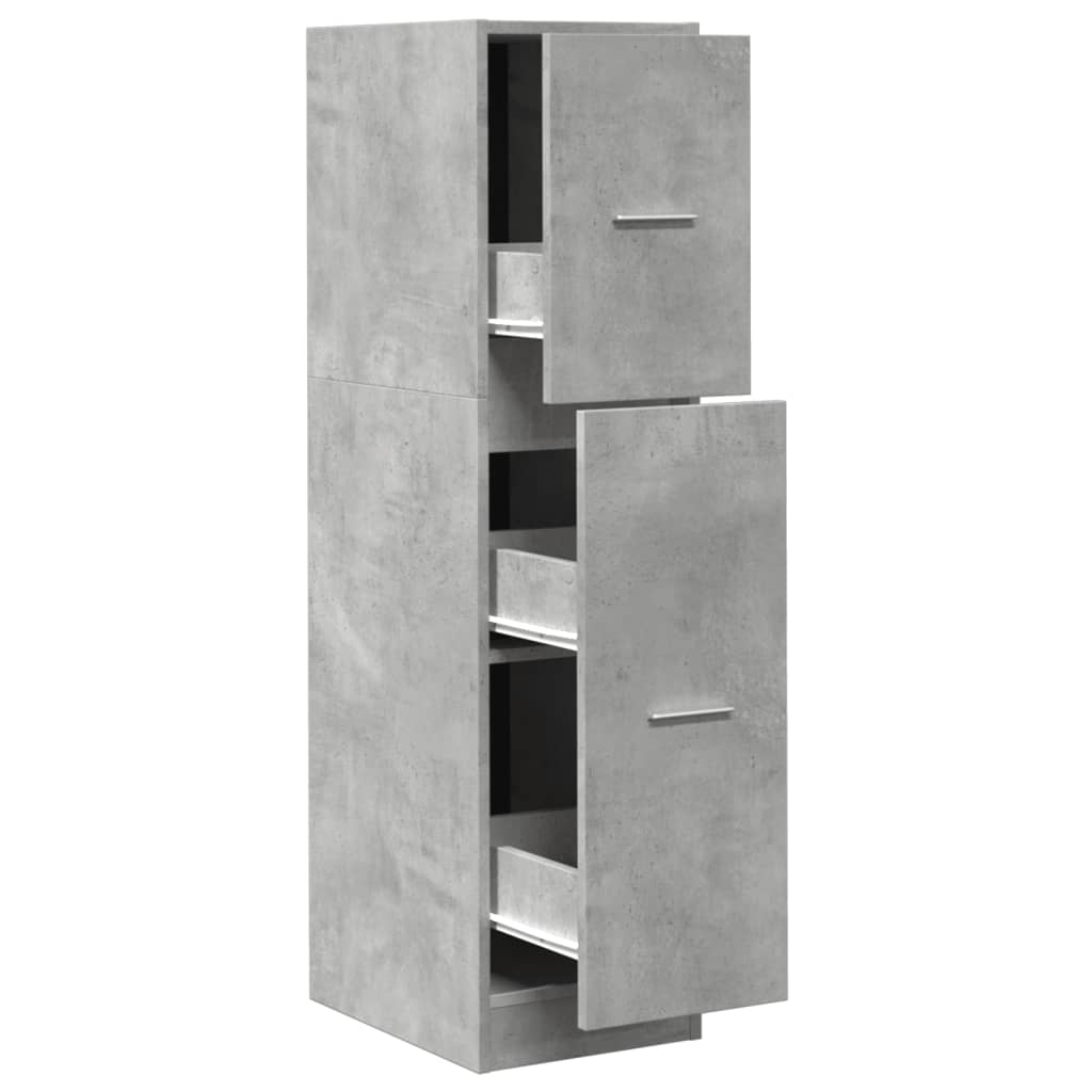 apotekerskab 30x41x118 cm konstrueret træ betongrå