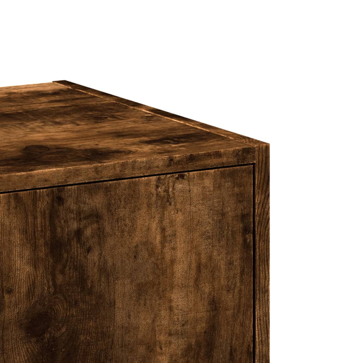 apotekerskab 30x41x118 cm konstrueret træ røget egetræsfarve