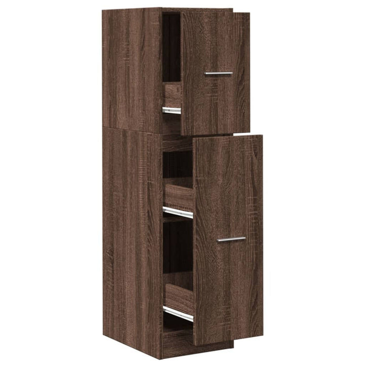 apotekerskab 30x41x118 cm konstrueret træ brun egetræsfarve