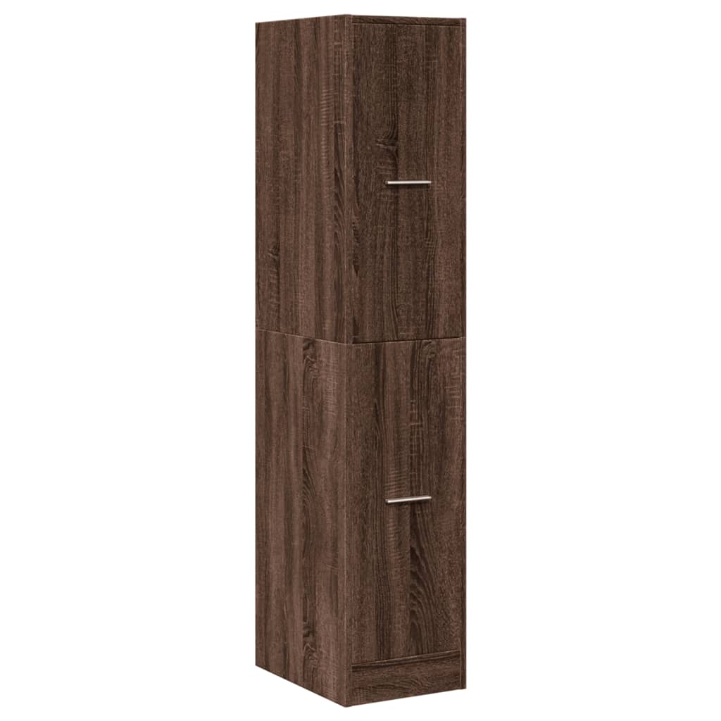 apotekerskab 30x41x144,5 cm konstrueret træ brun egetræsfarve