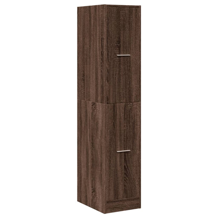 apotekerskab 30x41x144,5 cm konstrueret træ brun egetræsfarve
