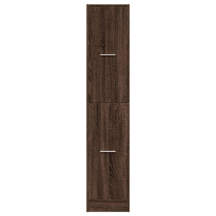 apotekerskab 30x41x144,5 cm konstrueret træ brun egetræsfarve