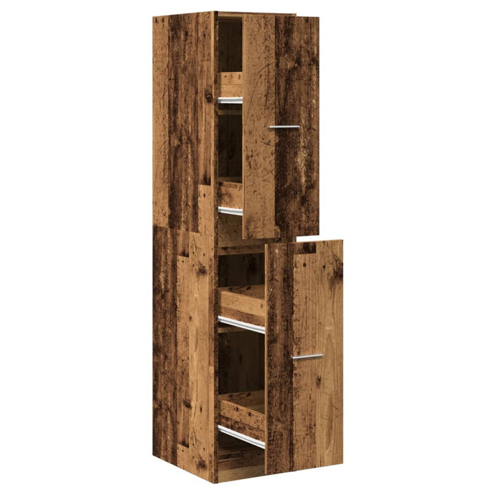 apotekerskab 30x41x144,5 cm konstrueret træ gammelt træ-look