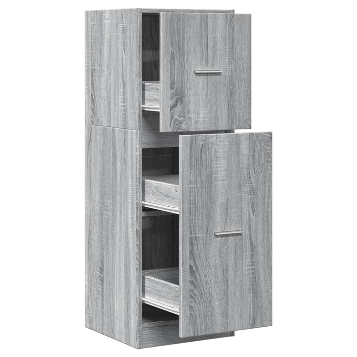 udtræksskab 40x41x118 cm konstrueret træ grå sonoma-eg