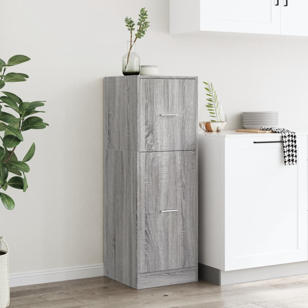 udtræksskab 40x41x118 cm konstrueret træ grå sonoma-eg