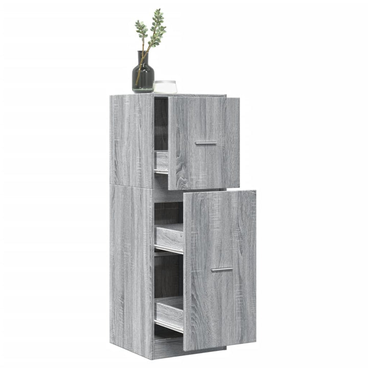 udtræksskab 40x41x118 cm konstrueret træ grå sonoma-eg