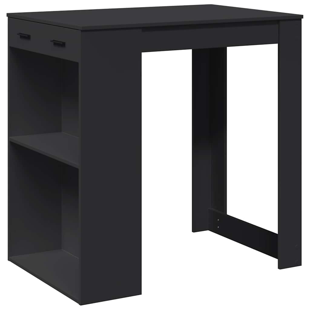barbord 102x70x103,5 cm konstrueret træ sort