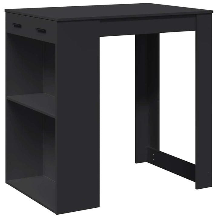 barbord 102x70x103,5 cm konstrueret træ sort