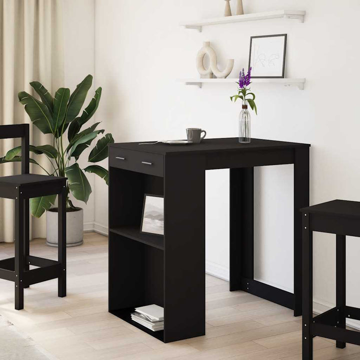 barbord 102x70x103,5 cm konstrueret træ sort