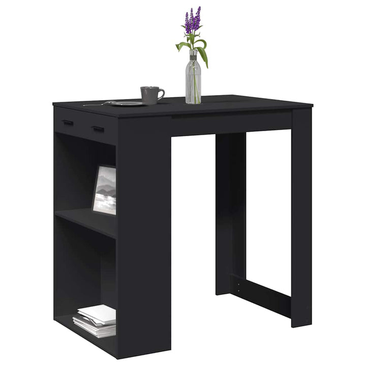 barbord 102x70x103,5 cm konstrueret træ sort