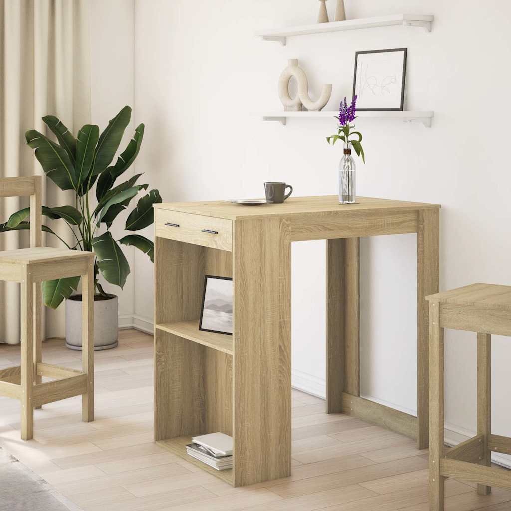 barbord 102x70x103,5 cm konstrueret træ sonoma-eg