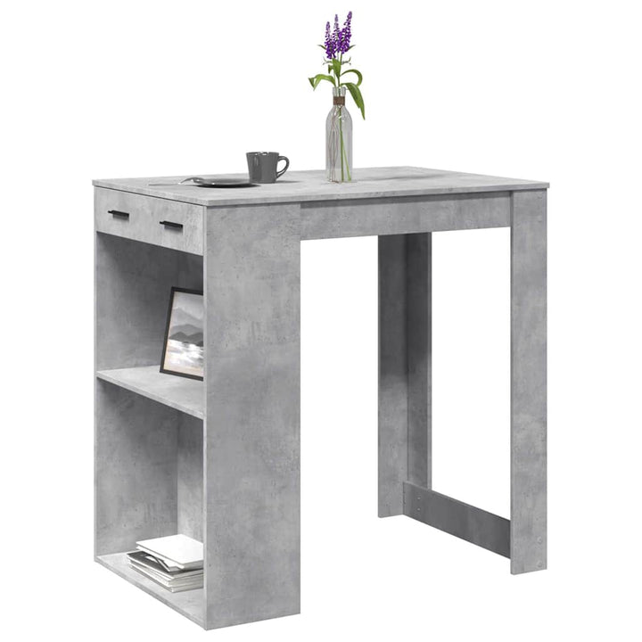 barbord 102x70x103,5 cm konstrueret træ betongrå