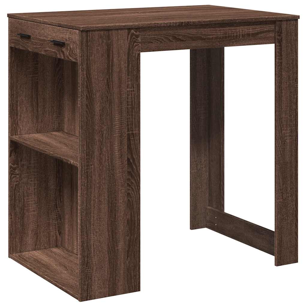 barbord 102x70x103,5 cm konstrueret træ brun egetræsfarve