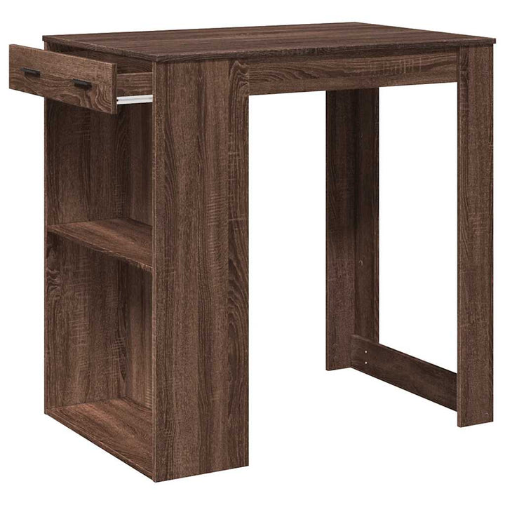barbord 102x70x103,5 cm konstrueret træ brun egetræsfarve