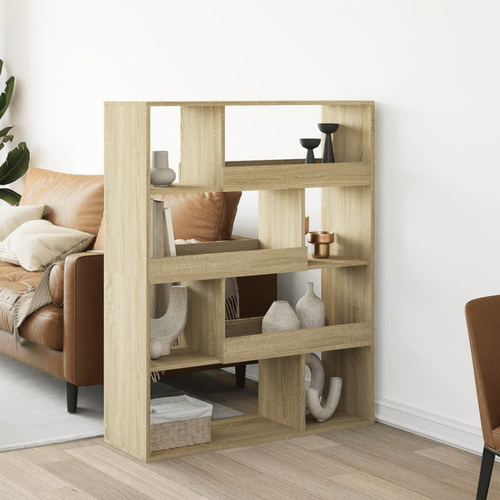 bogreol 100x33x125,5 cm konstrueret træ sonoma-eg