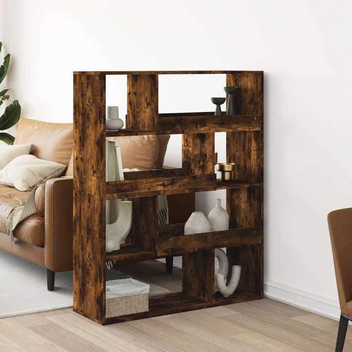 bogreol 100x33x125,5 cm konstrueret træ røget egetræsfarve