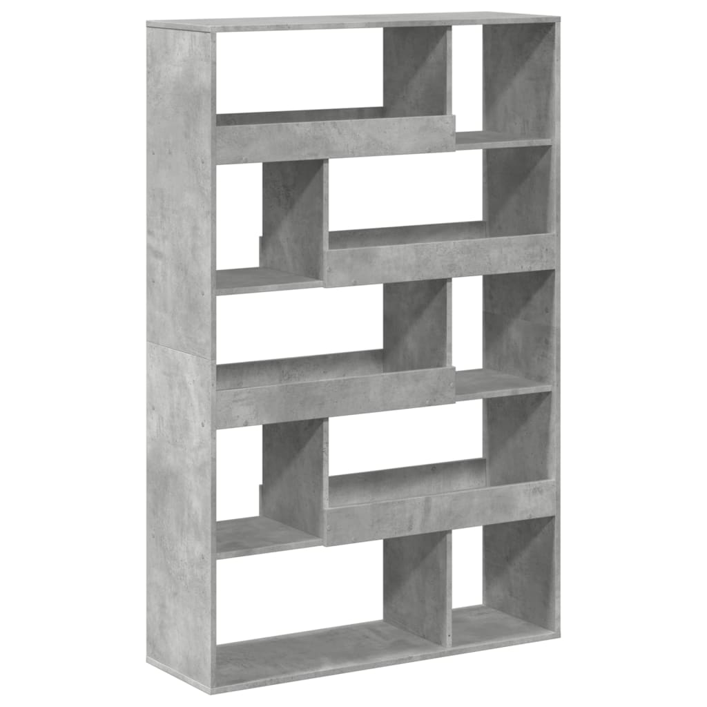 bogreol 100x33x156,5 cm konstrueret træ betongrå
