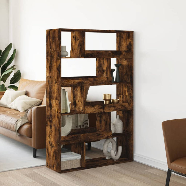 bogreol 100x33x156,5 cm konstrueret træ røget egetræsfarve