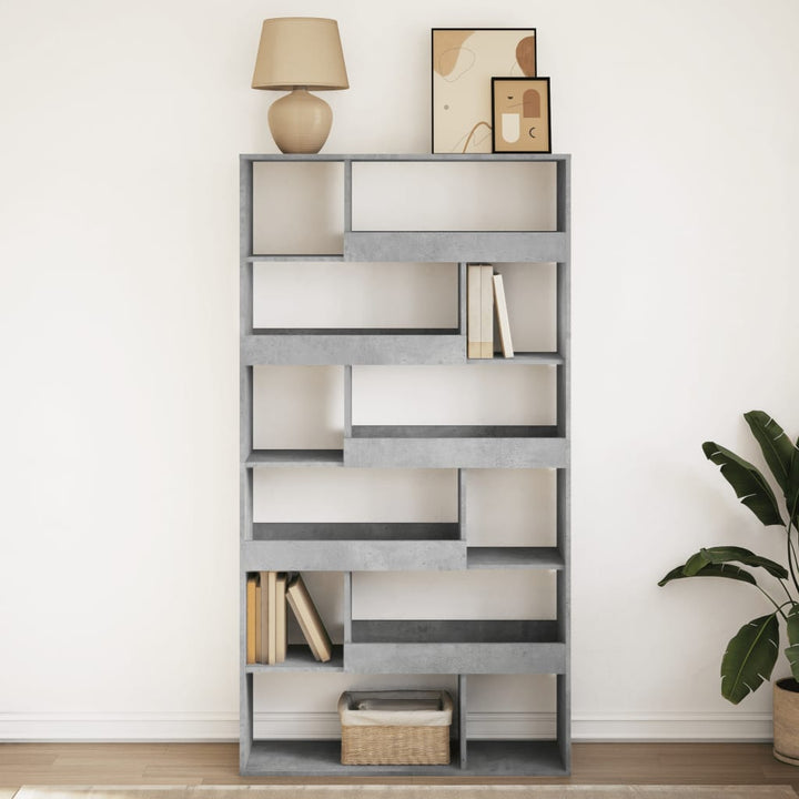 bogreol 100x33x187,5 cm konstrueret træ betongrå