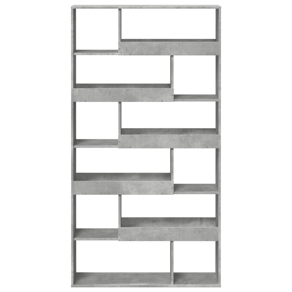 bogreol 100x33x187,5 cm konstrueret træ betongrå