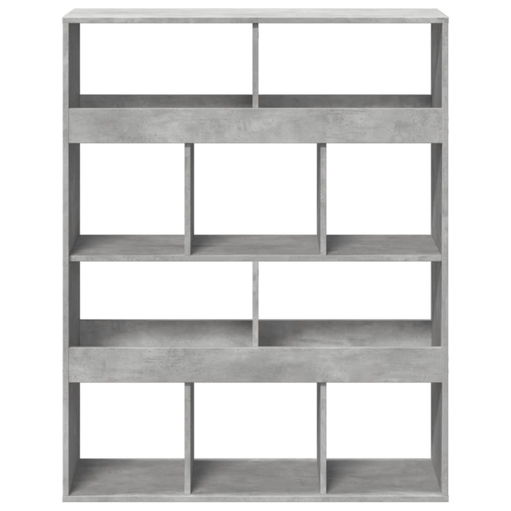 bogreol 100x33x125,5 cm konstrueret træ betongrå