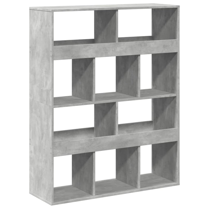 bogreol 100x33x125,5 cm konstrueret træ betongrå