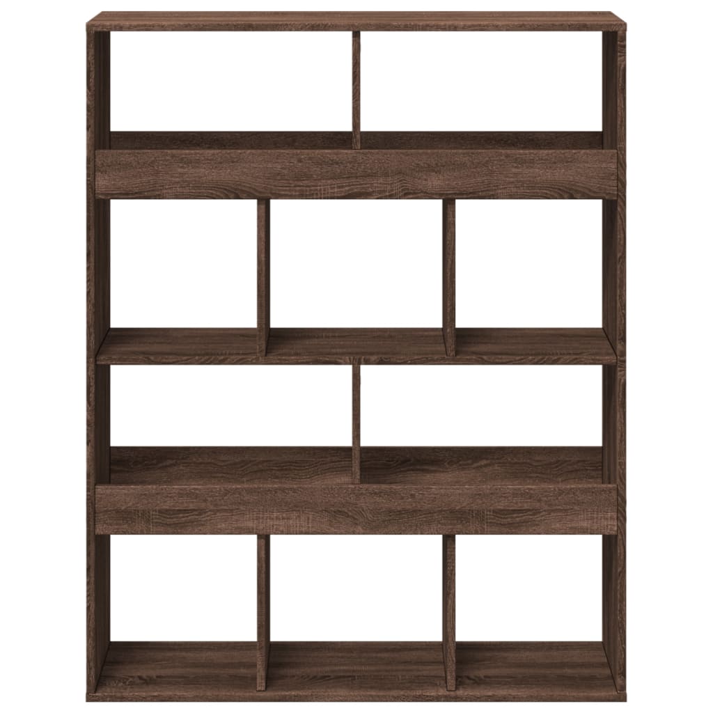 bogreol 100x33x125,5 cm konstrueret træ brun egetræsfarve