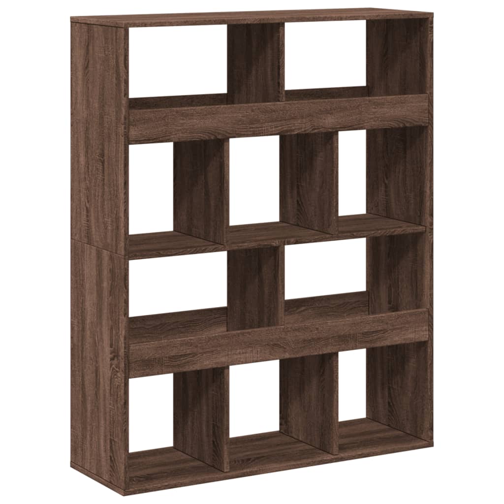 bogreol 100x33x125,5 cm konstrueret træ brun egetræsfarve