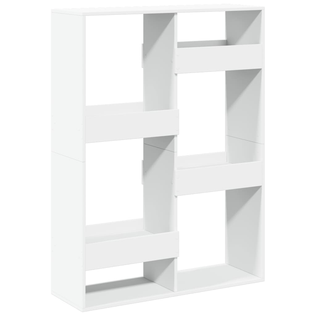 bogreol 100x33x135 cm konstrueret træ hvid