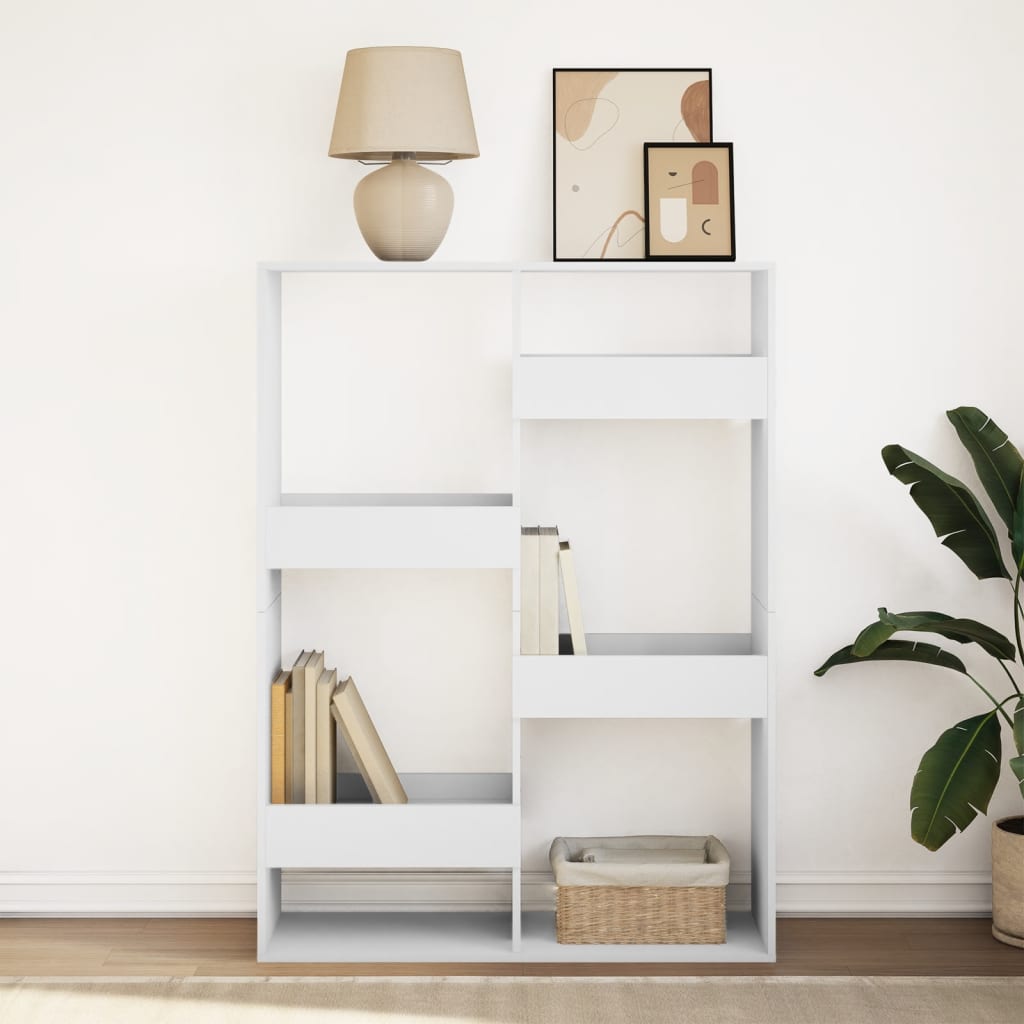 bogreol 100x33x135 cm konstrueret træ hvid