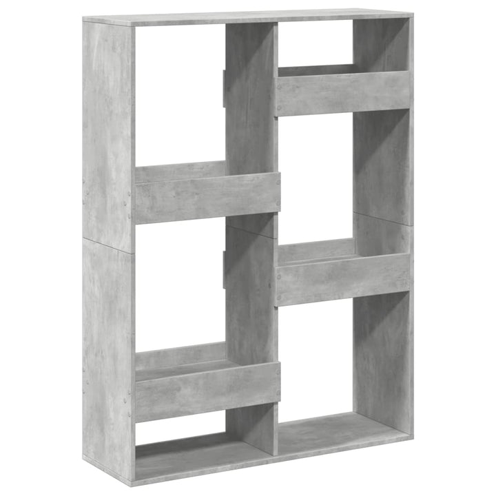 bogreol 100x33x135 cm konstrueret træ betongrå