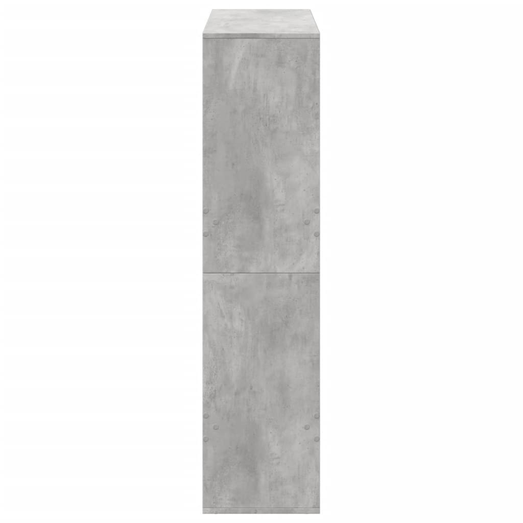 bogreol 100x33x135 cm konstrueret træ betongrå