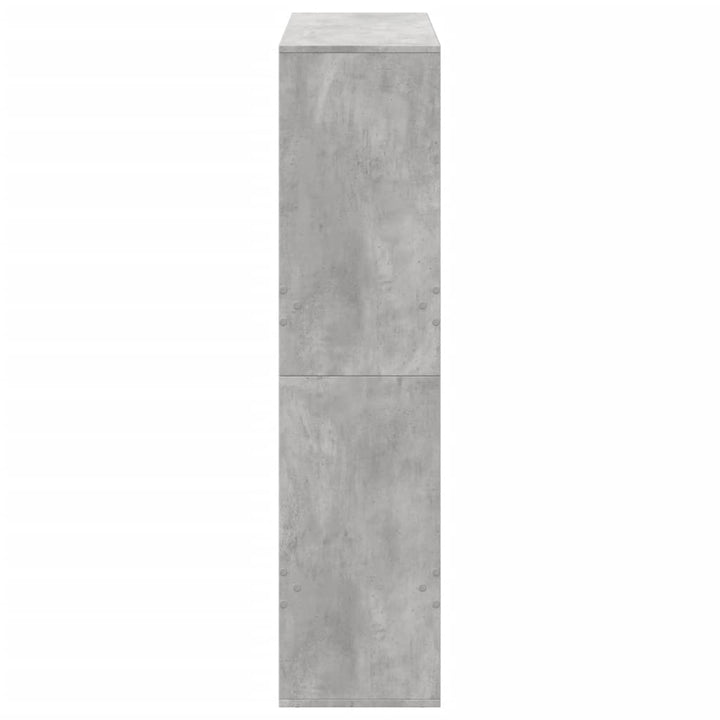 bogreol 100x33x135 cm konstrueret træ betongrå