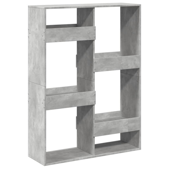 bogreol 100x33x135 cm konstrueret træ betongrå