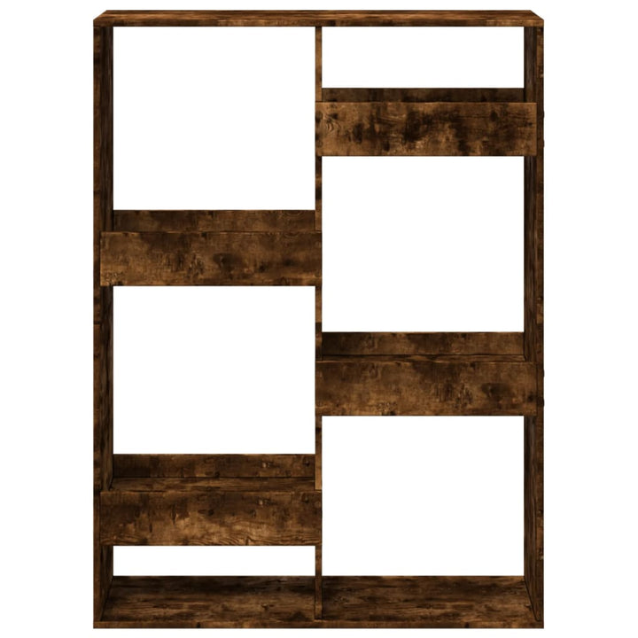 bogreol 100x33x135 cm konstrueret træ røget egetræsfarve