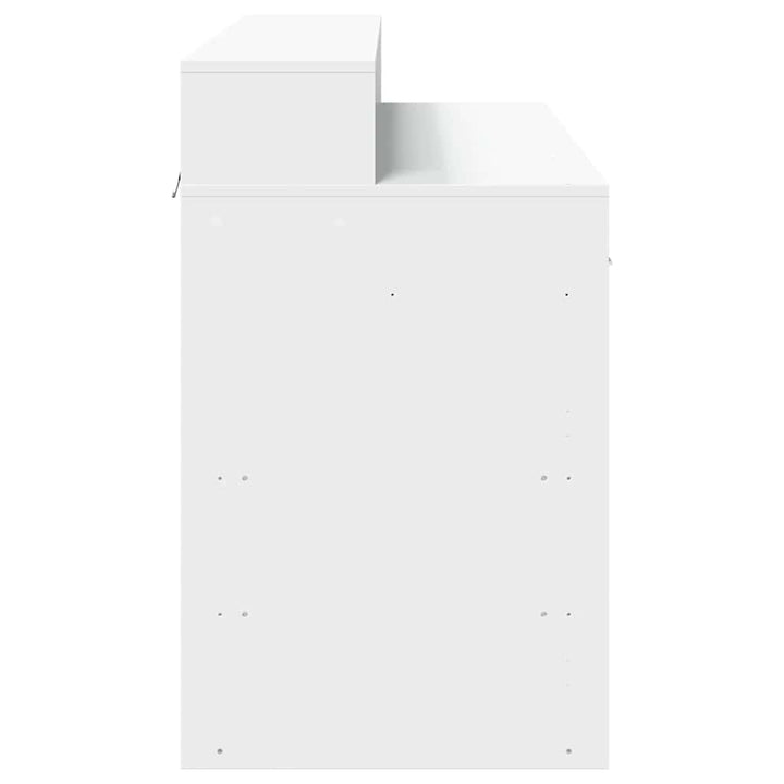 skrivebord med LED-lys 120x55x91 cm konstrueret træ hvid