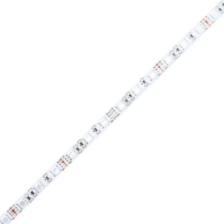 skrivebord med LED-lys 140x55x91 cm konstrueret træ sort