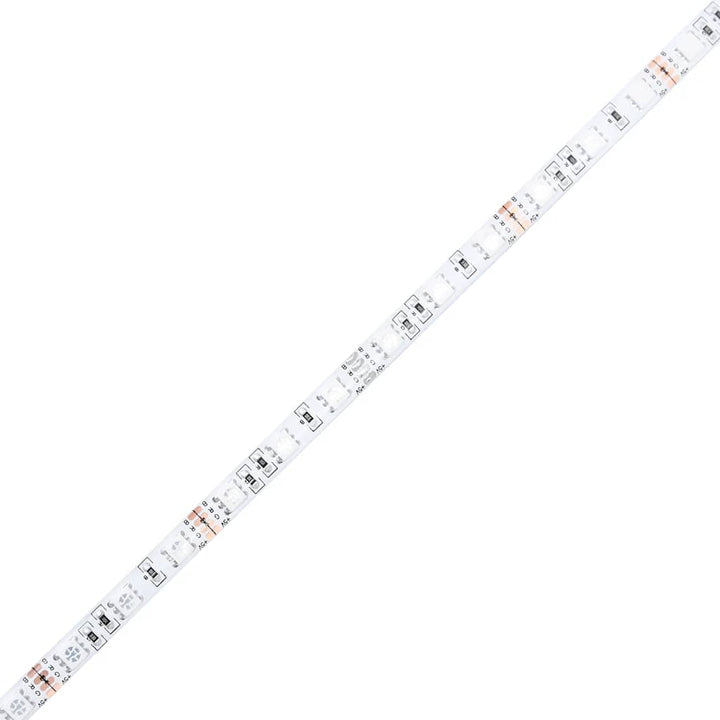 skrivebord med LED-lys 200x55x91 cm konstrueret træ gammelt eg