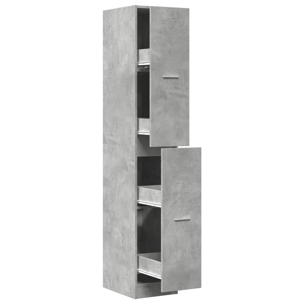 apotekerskab 30x41x174,5 cm konstrueret træ betongrå