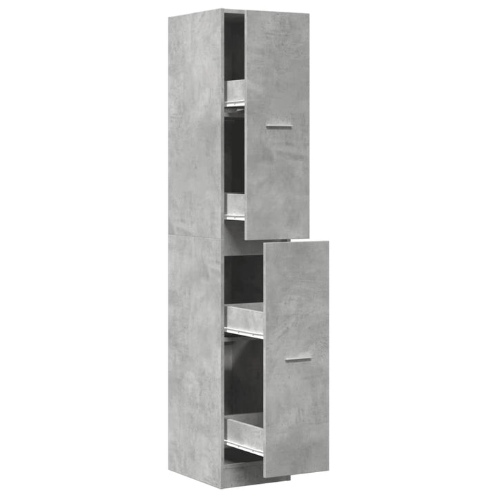 apotekerskab 30x41x174,5 cm konstrueret træ betongrå