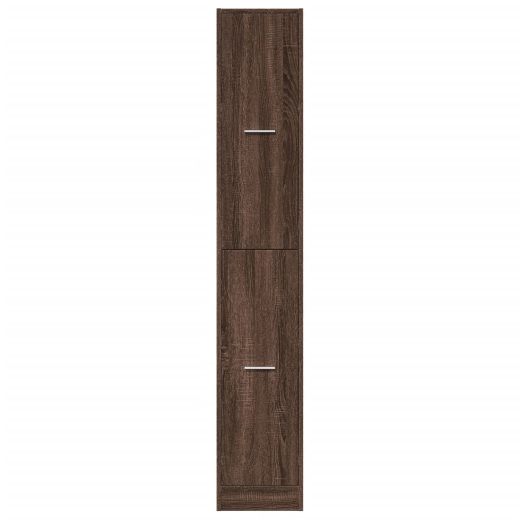 apotekerskab 30x41x174,5 cm konstrueret træ brun egetræsfarve